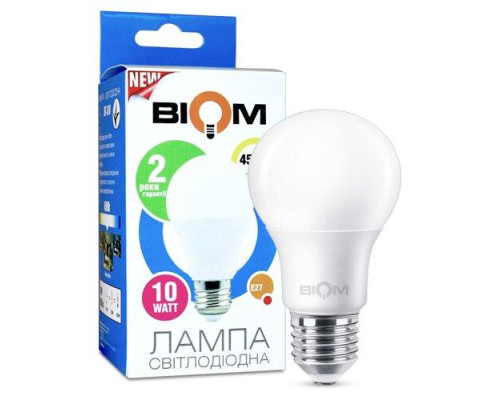 Свiтлодiодна лампа Biom BT-510 A60 10W E27 4500К матова