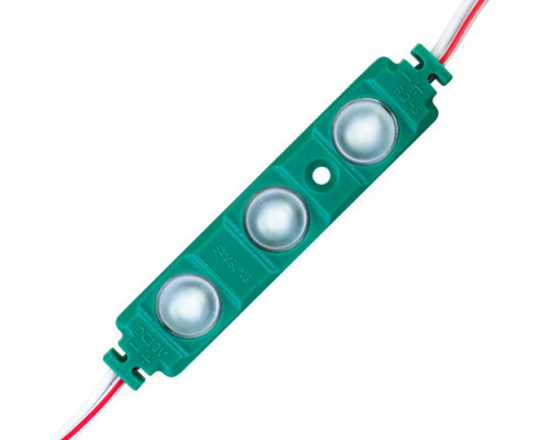 Світлодіодний модуль BRT XG193 5630-3 led W 1,5W GREEN, 12В, IP65 зелений з лінзою напівсфера