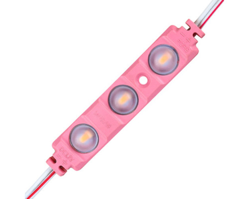 Світлодіодний модуль BRT XG194 5630-3 led W 1,5W PINK, 12В, IP65 рожевий з лінзою полусфера