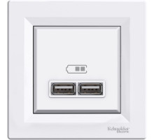 USB Розетка 2,1A Біла Asfora
