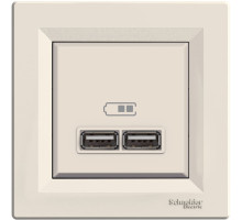 USB Розетка 2,1A Крем Asfora