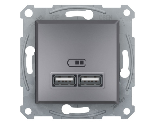 USB Розетка 2,1A Сталь Asfora
