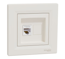 Розетка Комп'ютерна RJ45 UTP Кат. 5Е Крем Asfora