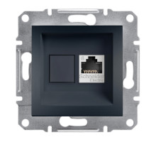 Розетка Комп'ютерна RJ45 UTP Кат.6 Asfora Антрацит