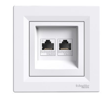 Розетка Комп'ютерна RJ45 UTP Кат.6 подвійна Біла Asfora