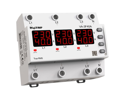 Реле напруги з контролем струму – VA-3F40A M6R