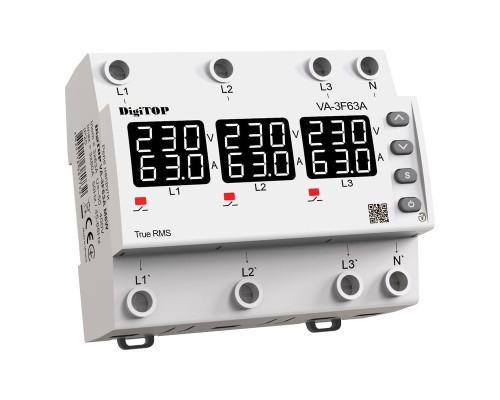 Реле напруги з контролем струму – VA-3F63A M6W