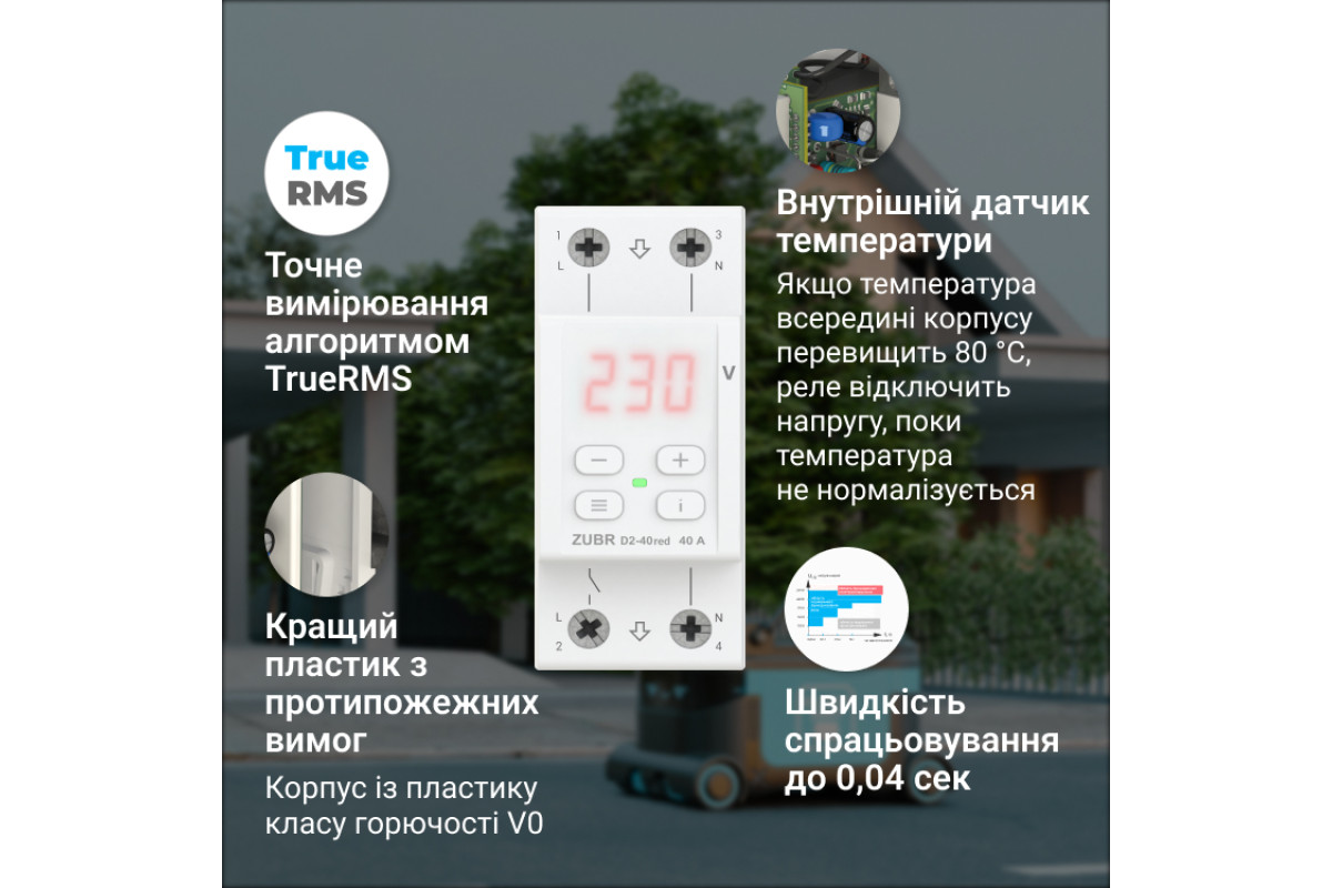 Реле напруги ZUBR D2-32 red