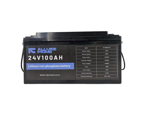 Акумулятор ALLURE PRIME LiFePO4 для ДБЖ CD-24100-LFP 25.6V 100 Ah