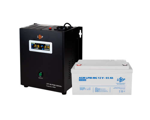Комплект резервного живлення для котла LogicPower ИБП W500VA + мультигелевая батарея 900W
