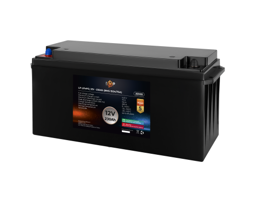 Акумулятор LP LiFePO4 12V-230 Ah (BMS 150A/75A) пластик для ДБЖ