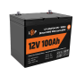 Акумулятор LP LiFePO4 12V (12,8V) - 100 Ah (1280Wh) (Smart BMS 100А) з BT пластик для ДБЖ