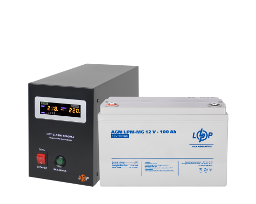 Комплект резервного живлення LogicPower B1000 + мультигелева батарея 1280 Ватт