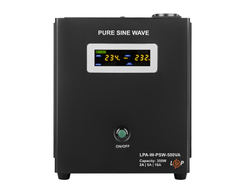 ДБЖ з правильною синусоїдою 12V LPA-W-PSW-500VA(350Вт) 2A/5A/10A