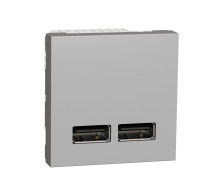 Розетка Usb Подвійна 2.1А 2 Модулі Алюміній