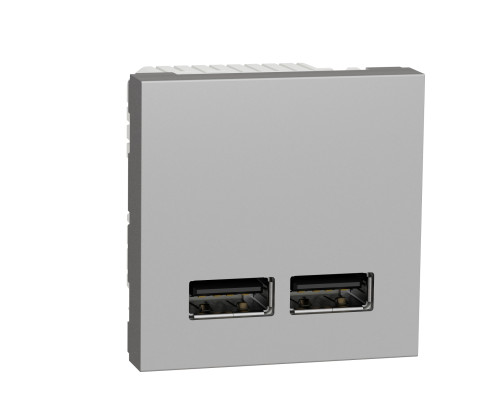 Розетка Usb Подвійна 2.1А 2 Модулі Алюміній